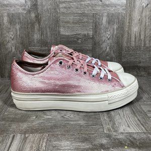 Converse All Star Sequin Platform "Distressed" Women size 11